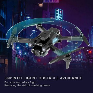 le-idea Drohne mit Einstellbare Kamera mit 360° Aktive Hindernisvermeidung Drohne (1080p, mit Optische Flusspositionierung für Anfänger und Erwachsene, FPV RC)