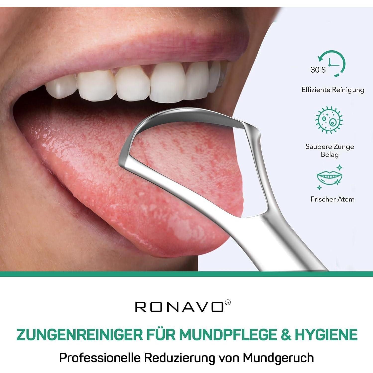 LuxusKollektion Zungenreinigeraufsatz Zungenreiniger aus Edelstahl - Zungenschaber für