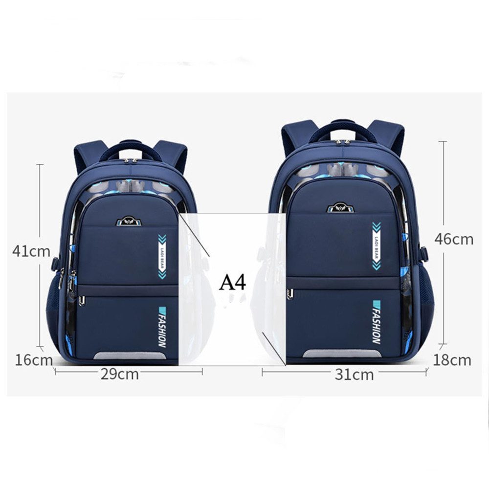 Blusmart Schulrucksack Kinderrucksäcke, orthopädische Rucksäcke (Leichtgewichtig Casual Stylisch, Tissu imperméable), Für Grund- und Mittelschüler