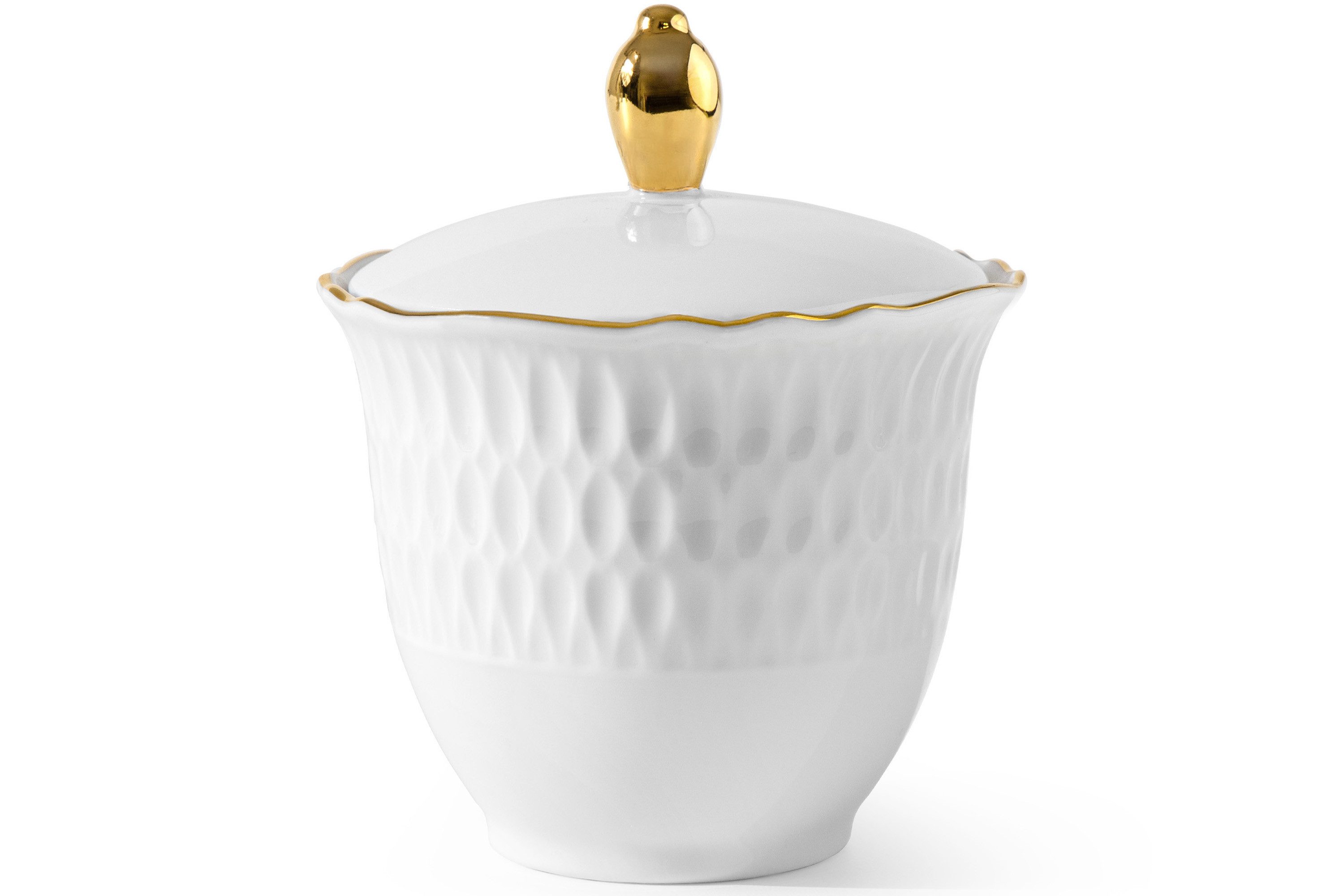 KONSIMO® Zuckerdose CMIELOW SOFIA Hochwertiges Premium-Porzellan, elegante Verzierung, Porzellan, mit Deckel, handgemalte Dekoration in echtem Gold