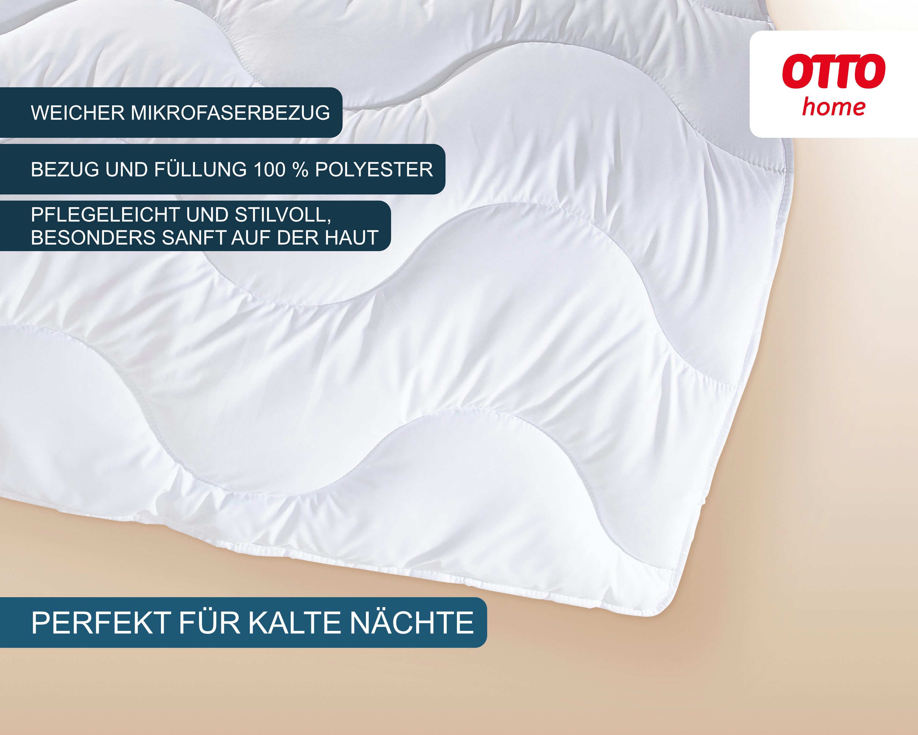 OTTO home Microfaserbettdecke Mailo Bettdecke 135x200 cm, 155x220 cm, Füllung: Polyester, Bezug: Microfaser-Feinbatist, Sommer, Winter, Decke, kuschelweicher Microfaser-Feinbatist Bezug