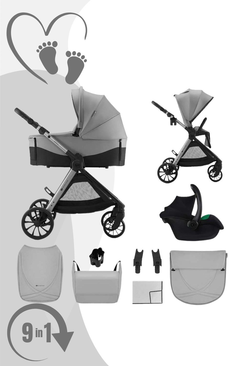 Kinderkraft Kombi-Kinderwagen VESTO 2 3in1 Kombikinderwagen