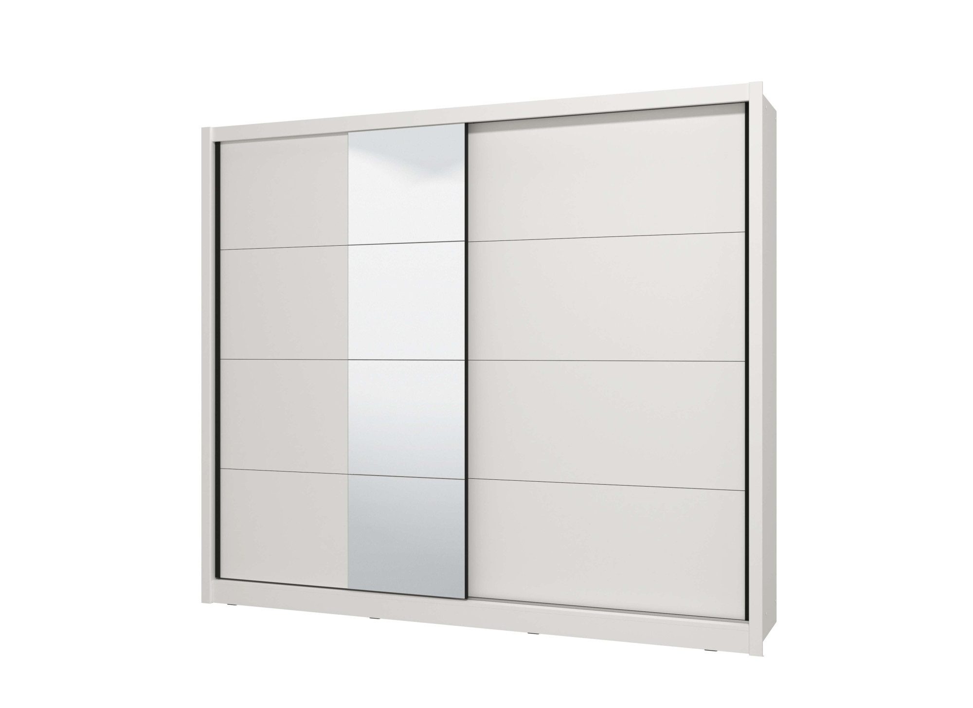 Home affaire Schwebetürenschrank Albi, Schlafzimmerschrank mit Spiegel in cashmere oder weiß Kleiderschrank 5 Fächer, 2 Kleiderstangen & Spiegel FSC®-zertifizie – Bild 3 von 5