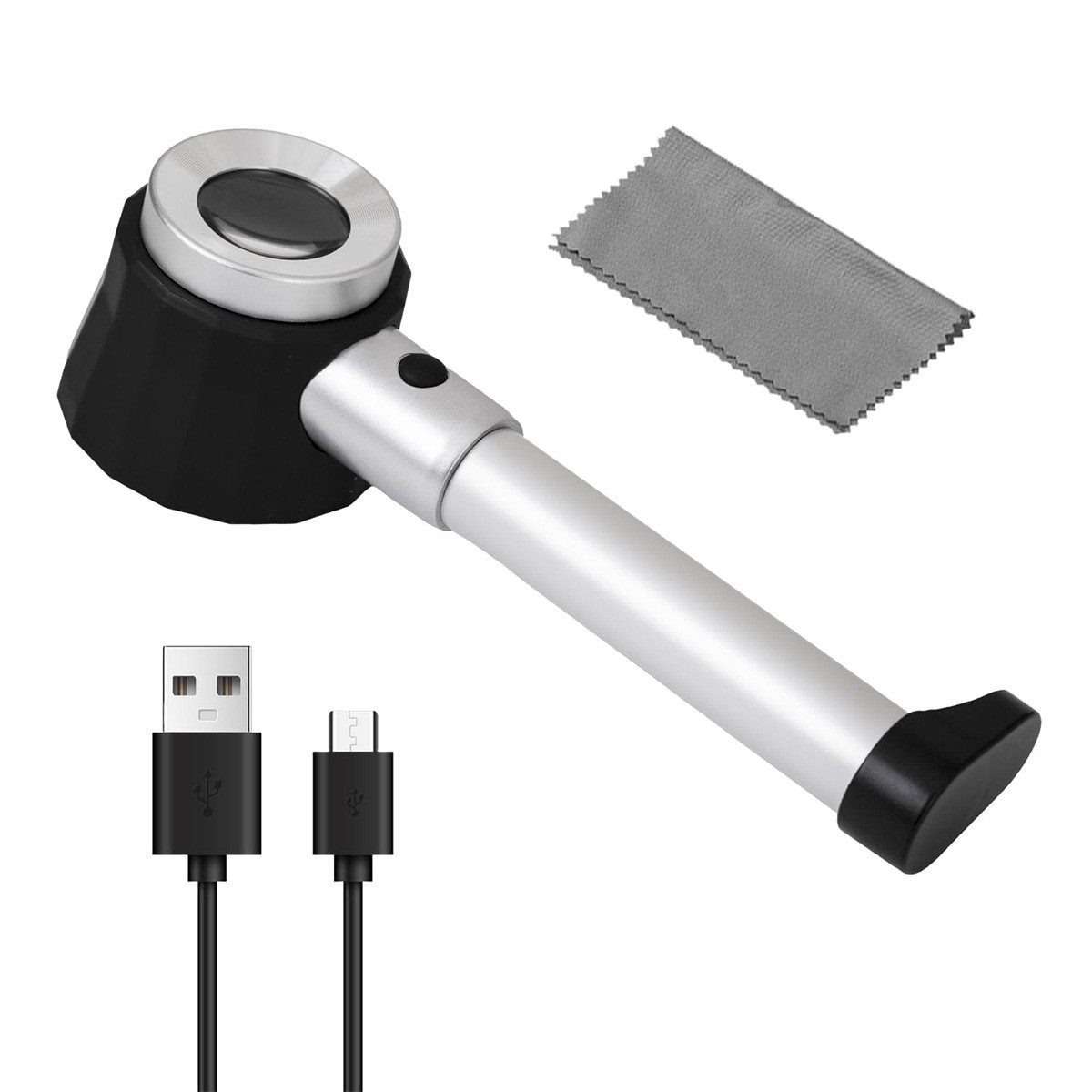 Novzep Lupenbrille 30x Handlupe mit Licht&Skala, 10x/30x Vergrößerung, Lupe mit Lineal, 1-tlg.