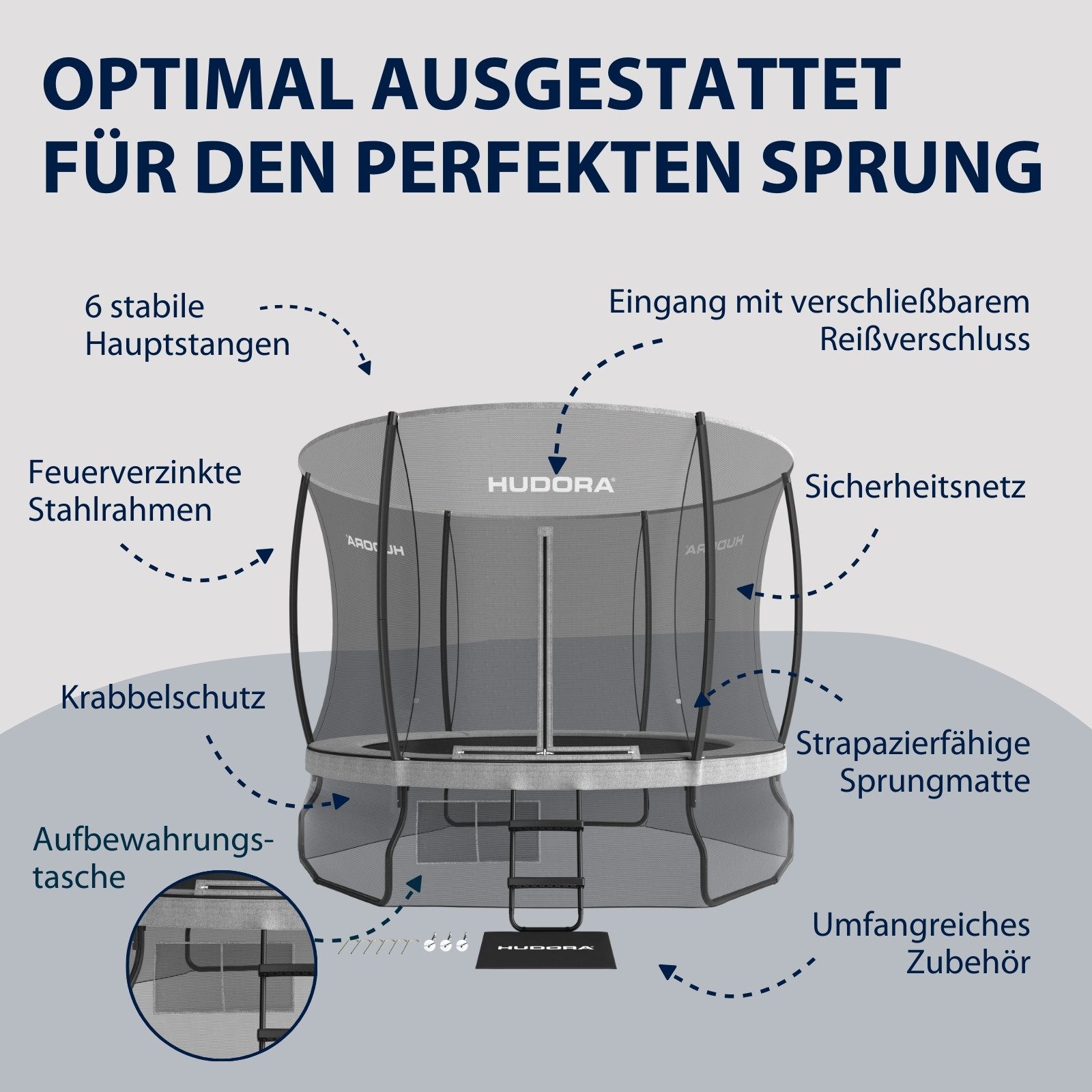 Hudora Gartentrampolin Fantastic Complete Max 300, Ø 300 cm