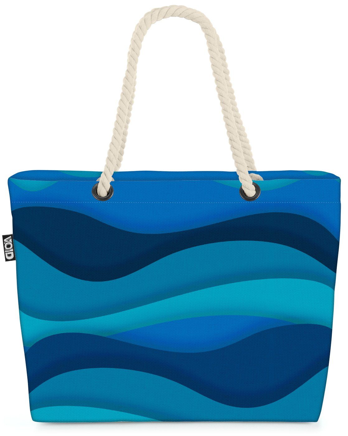 VOID Strandtasche Küche (1-tlg), Fische art Bag Beach waves Paper Linie Flüssigkeit Ozean Elemente Papier