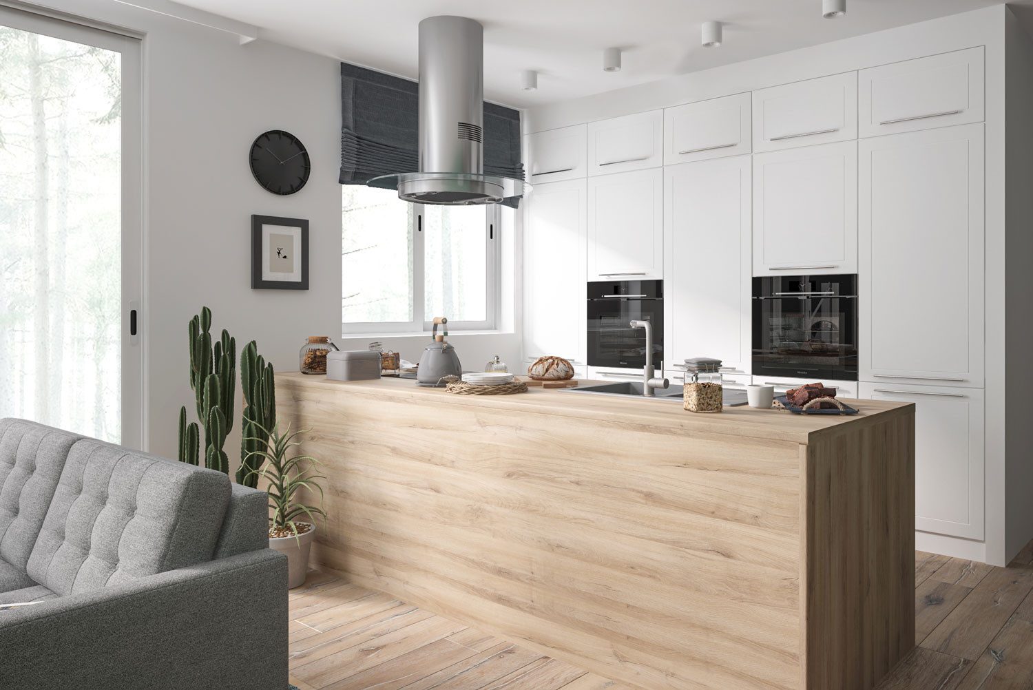 Feldmann-Wohnen Küchenzeile Kvantum, (Schubladen mit Teilauszug + Selbstein günstig online kaufen