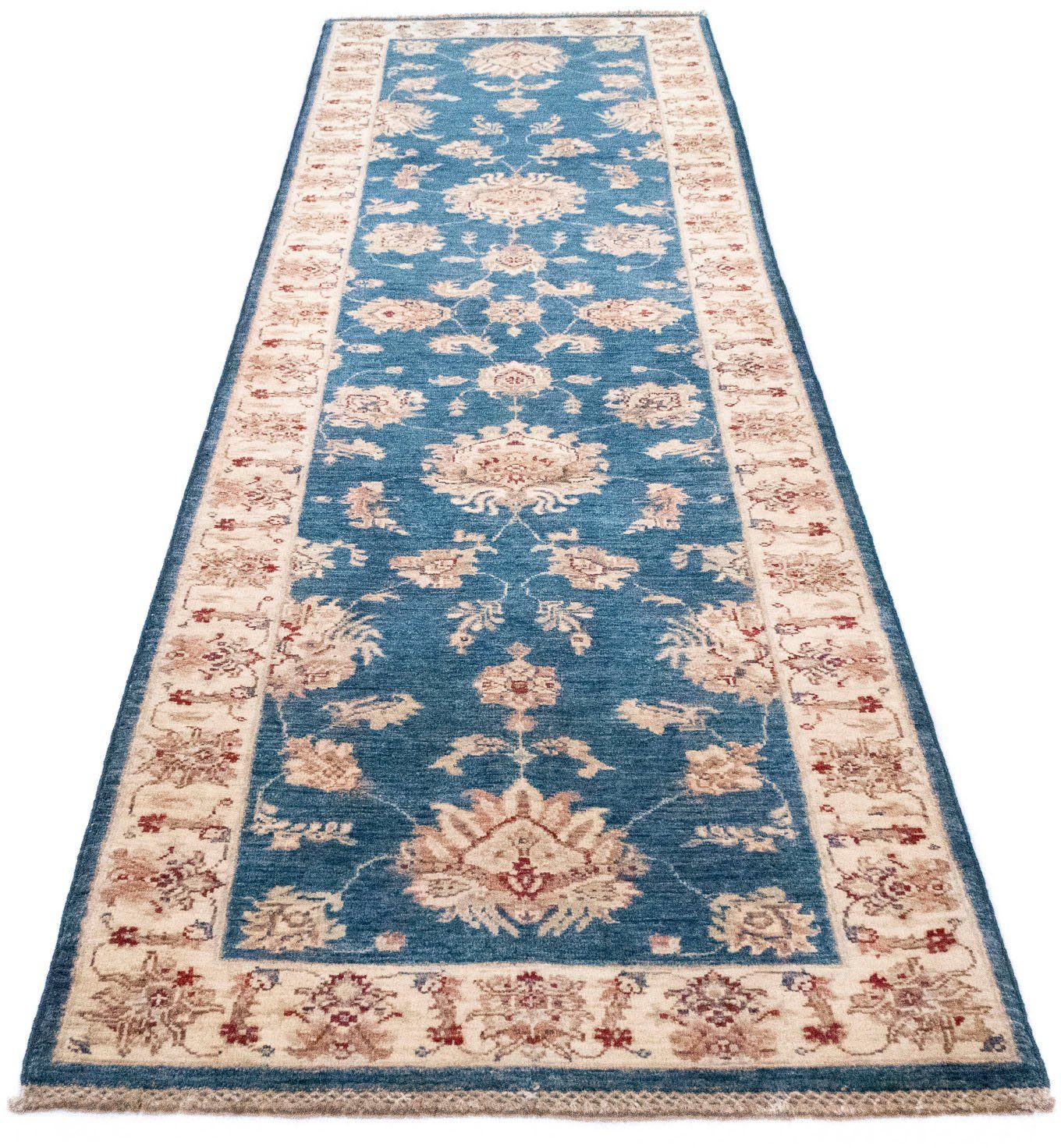 Wollteppich Ziegler Teppich handgeknüpft blau, morgenland, rechteckig, Höhe:  6 mm, 3 Kg/m² Gesamtgewicht