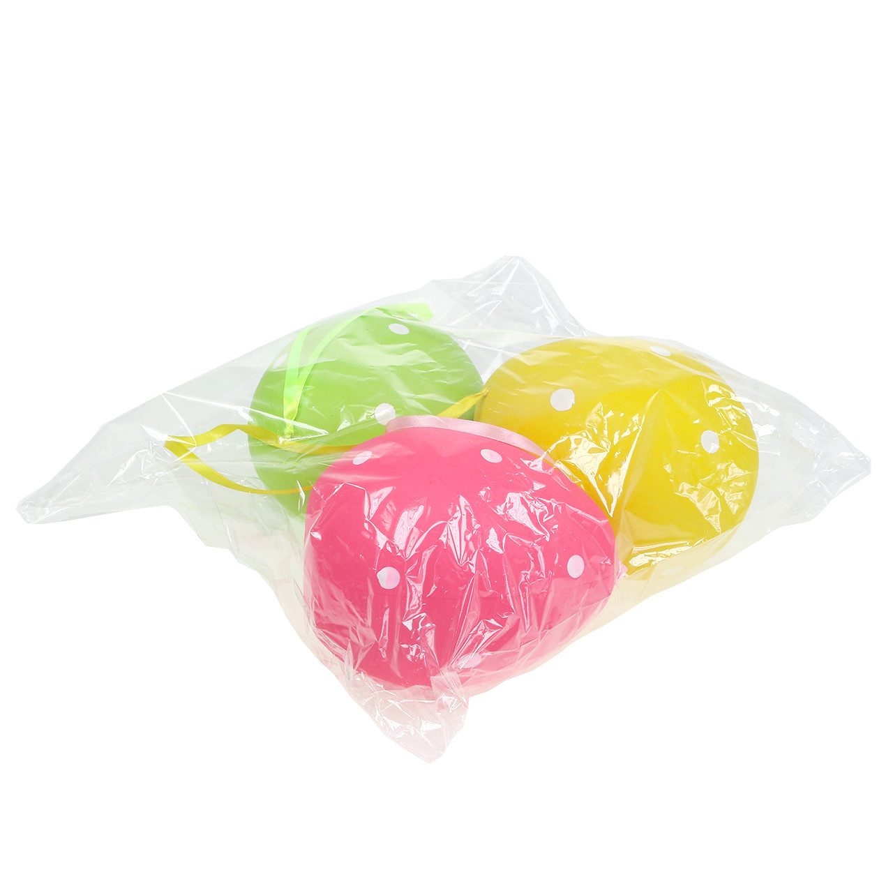 Viana Osterei Bunte Plastikeier 15cm zum Hängen - Set aus 3 Stück - Osterdeko