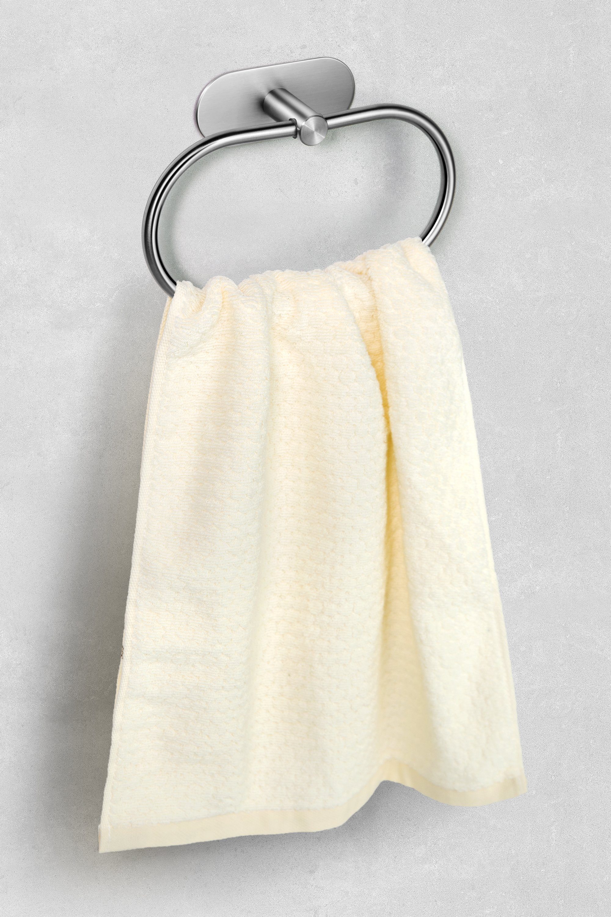 Edelstahl Selbstklebender Silber aus Handtuch Handtuchhalter Klebehaken Haken Montage Bad Handtuchhaken Halter Küche, Klebend Ambrosya WC Handtuchring Einfache