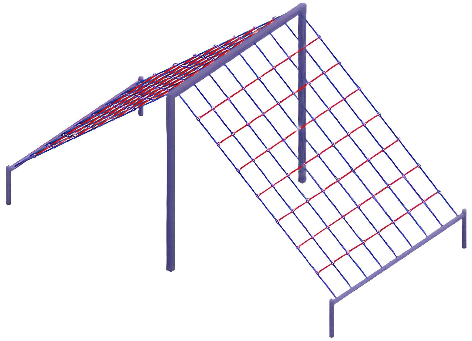 Xlmoebel Klettergerüst Abenteuerseilbahn mit Netzkegeln für Kletter- und Balancespaß, (Abenteuerseilbahn, Seilklettergerät), Hergestellt in Europa