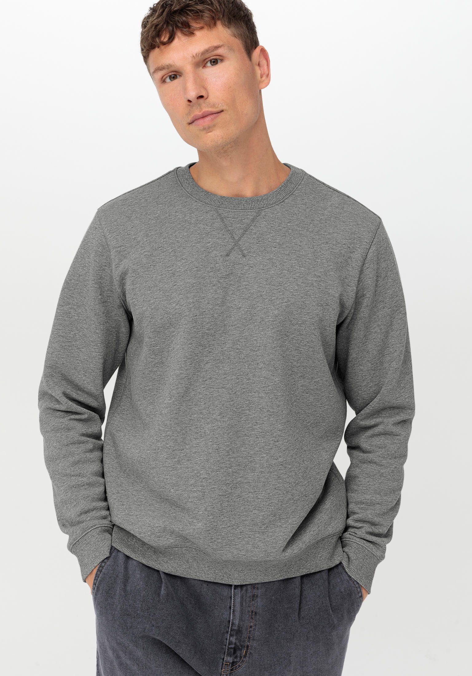 grau Sweatshirt aus Bio-Baumwolle Hessnatur (1-tlg) reiner