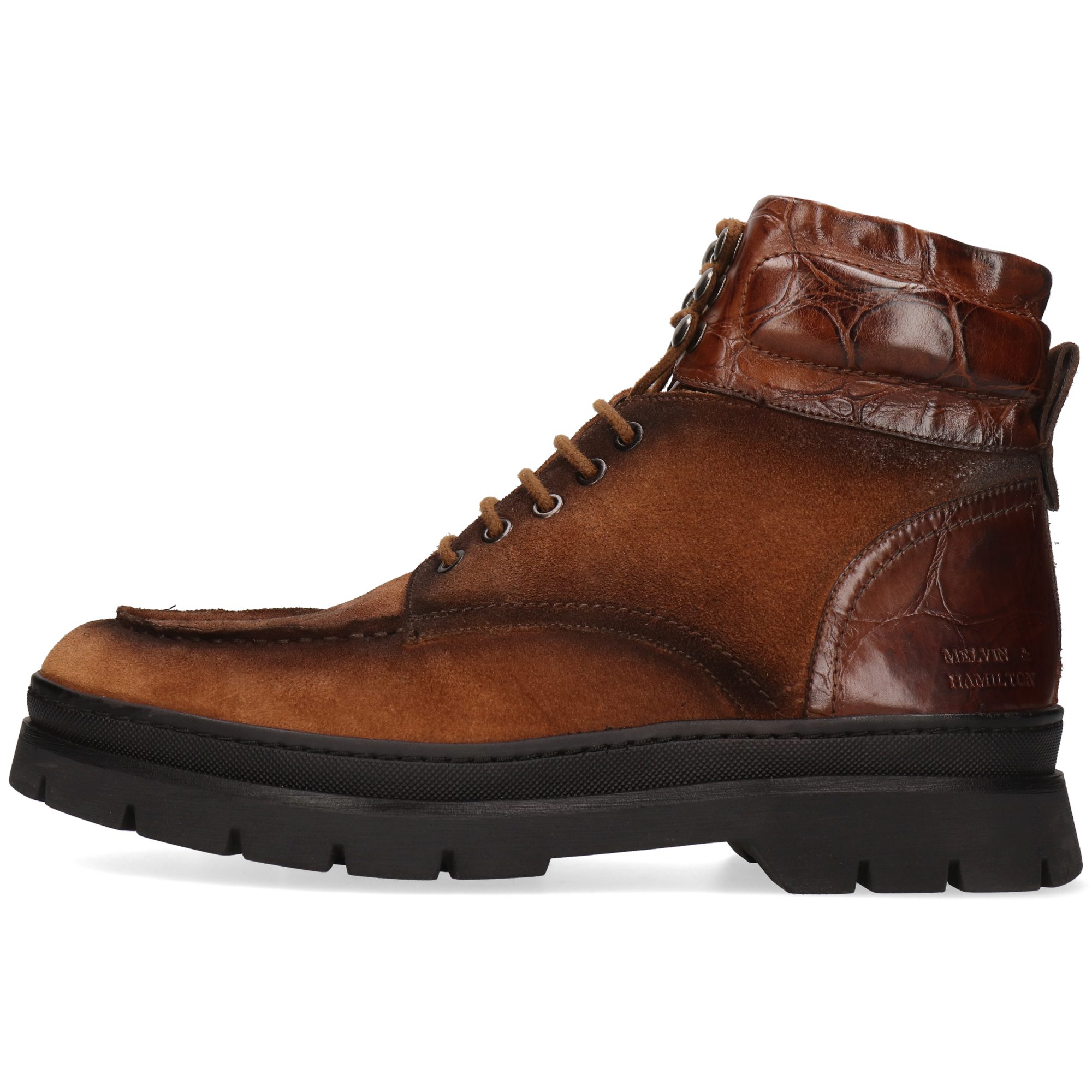 Melvin & Hamilton Jaden 1 Leder-Schnürstiefeletten für Herren Stiefelette Plateausohlen, Echtes Leder