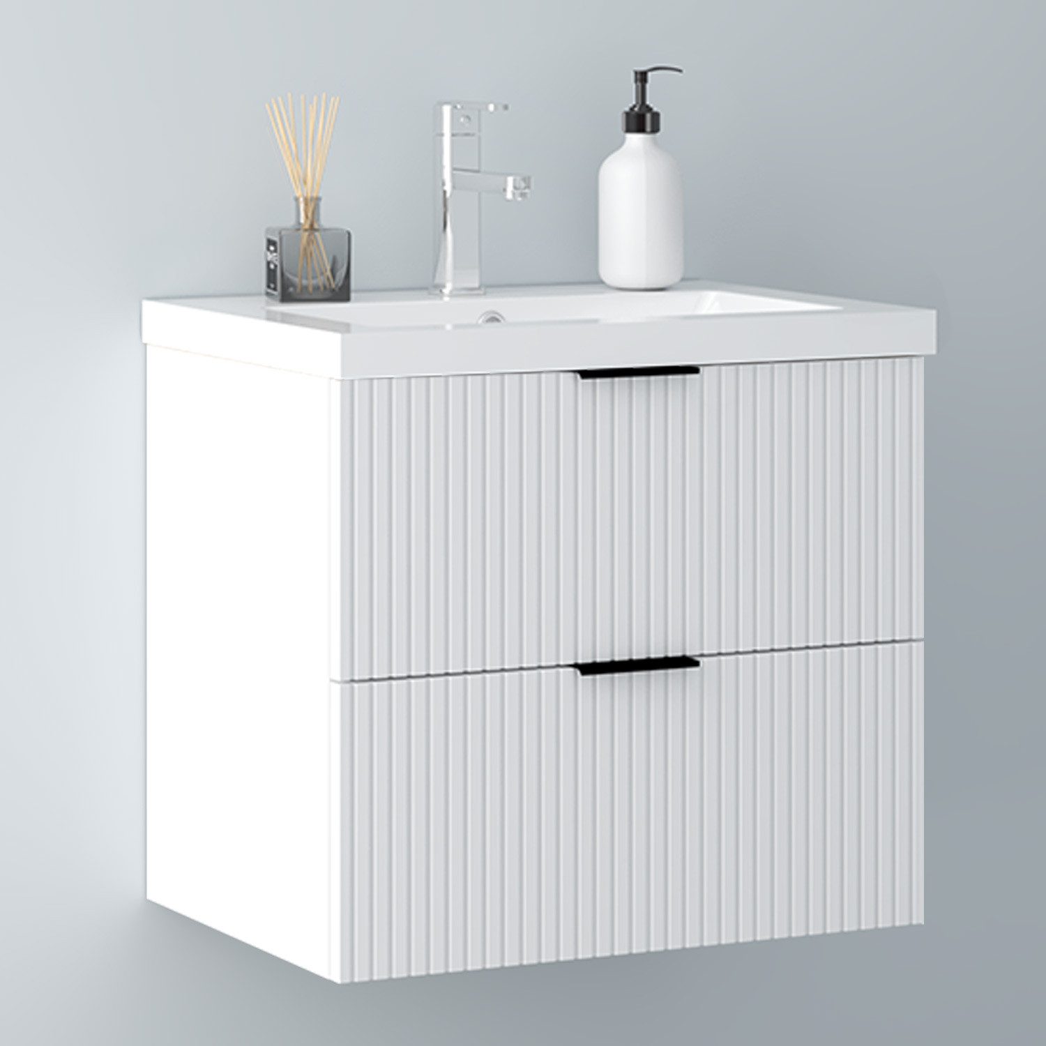 Aica Sanitär Waschtisch Badmöbel Set Waschbecken mit Unterschrank Badschran günstig online kaufen