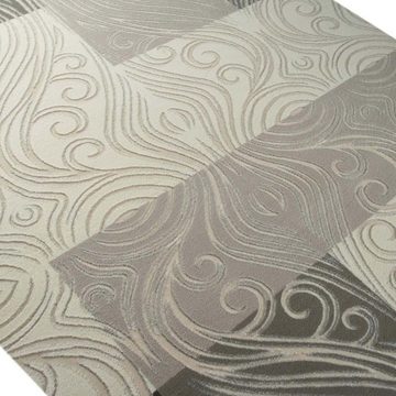 Teppich Designer Teppich mit Glitzer und Ornamenten in beige, Teppich-Traum, rechteckig
