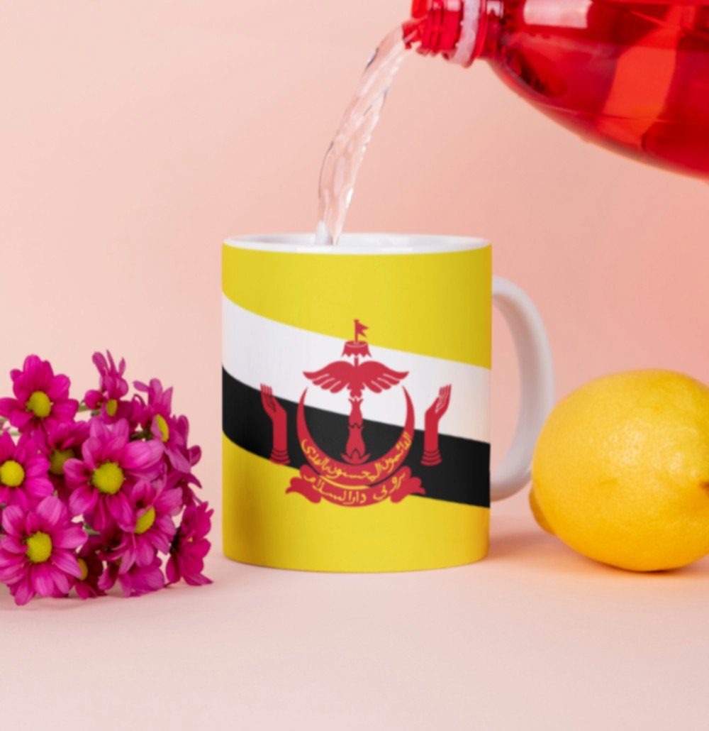 Tinisu Tasse Brunei Kaffeetasse Flagge Pot Kaffee Tasse BRN Becher Coffeecup | Tassen