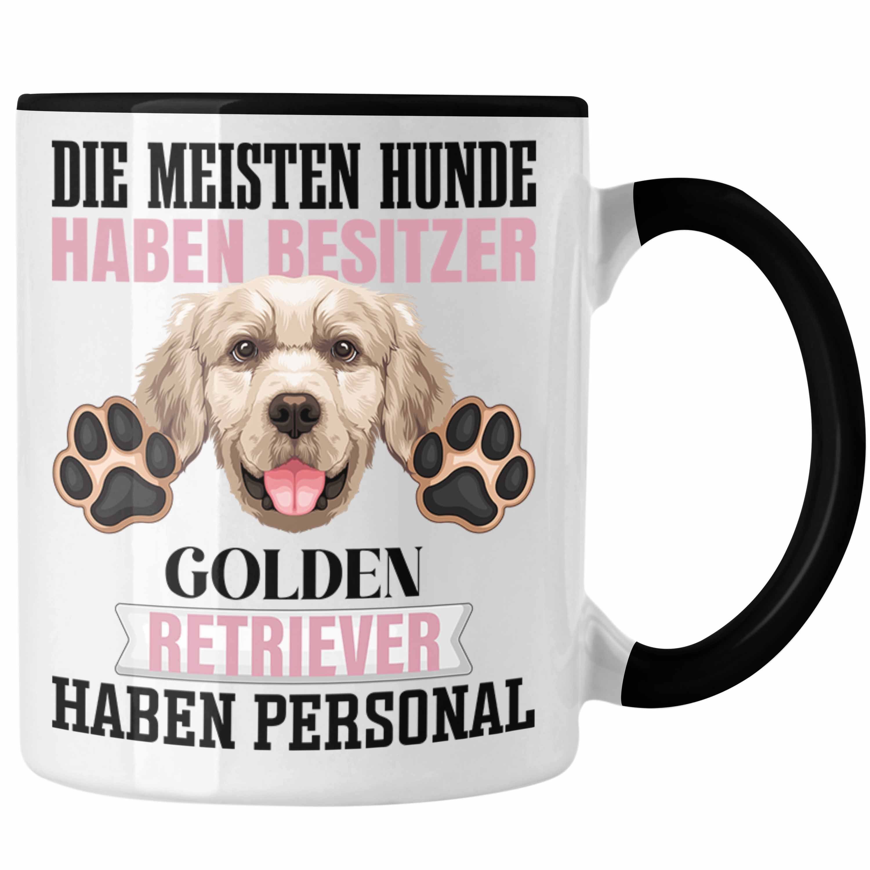 Trendation Tasse Golden Retriever Besitzer Tasse Geschenk Lustiger Spruch Geschenkidee Schwarz