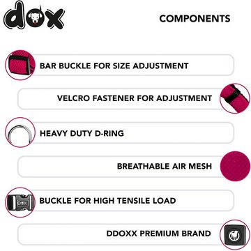 DDOXX Hunde-Geschirr Hundegeschirr Air Mesh, Step-In, verstellbar, gepolstert, Pink S - 2,0 X 45-63 Cm Nylon