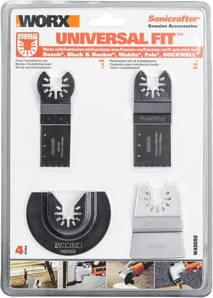 Multitool Worx 4-teiliges Bodenaufbereitungsset WA5092 für Sonicrafter 4-teilig
