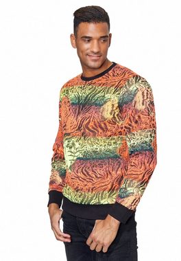 Rusty Neal Sweatshirt Rusty Neal Sweater im trendigen Tiger-Design