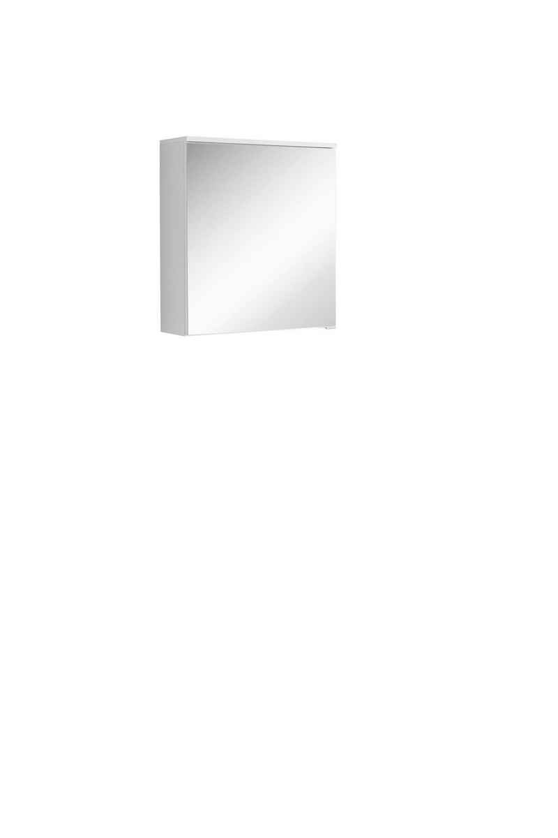 möbelando Spiegelschrank »Porta« Moderner Spiegelschrank, Korpus aus melaminharzbeschichteter Spanplatte in weiß mit 1 Spiegeltür und 2 Einlegeböden, ohne Beleuchtung, Breite 60 cm, Höhe 66 cm, Tiefe 20 cm