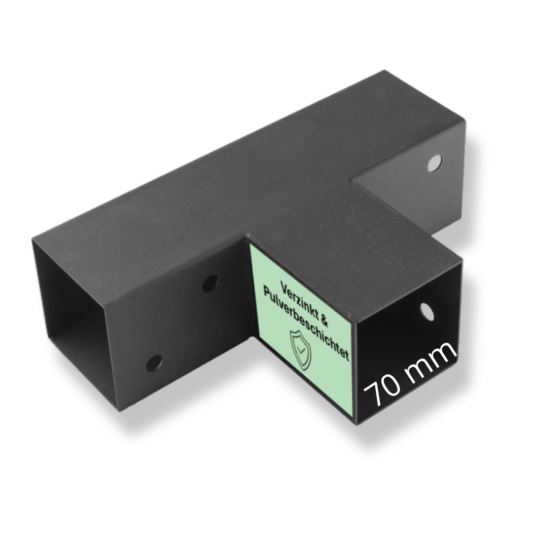 CLIP`N`SHADE Pfostenbeschlag Pfostenbeschlag Pfostenverbinder für 70x70 mm Eckverbinder, Pulverbeschichtete 2mm starke Stahlkonstruktion