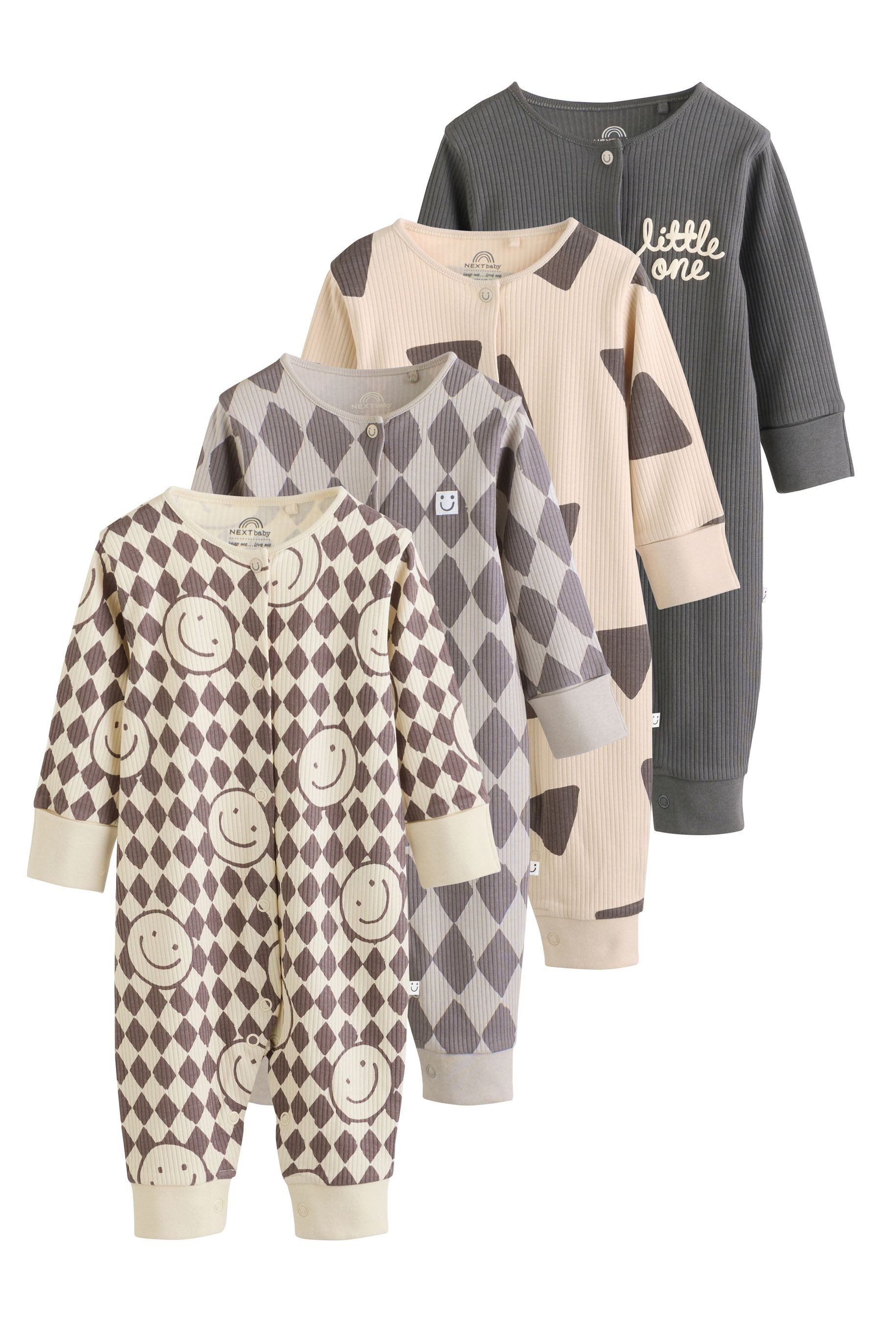 Next Schlafoverall Fußlose Babyschlafanzüge, 4er-Pack (4-tlg)