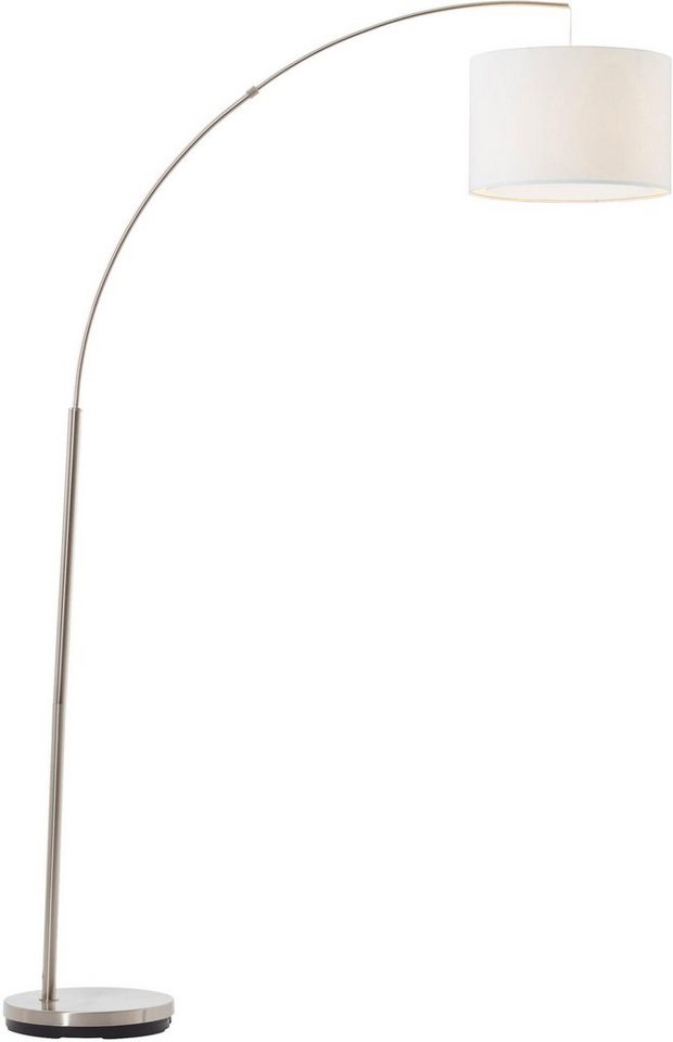 Brilliant Stehlampe Clarie, Lampe Clarie Bogenstandleuchte 1,8m eisen/weiß  1x A60, E27, 60W, gee