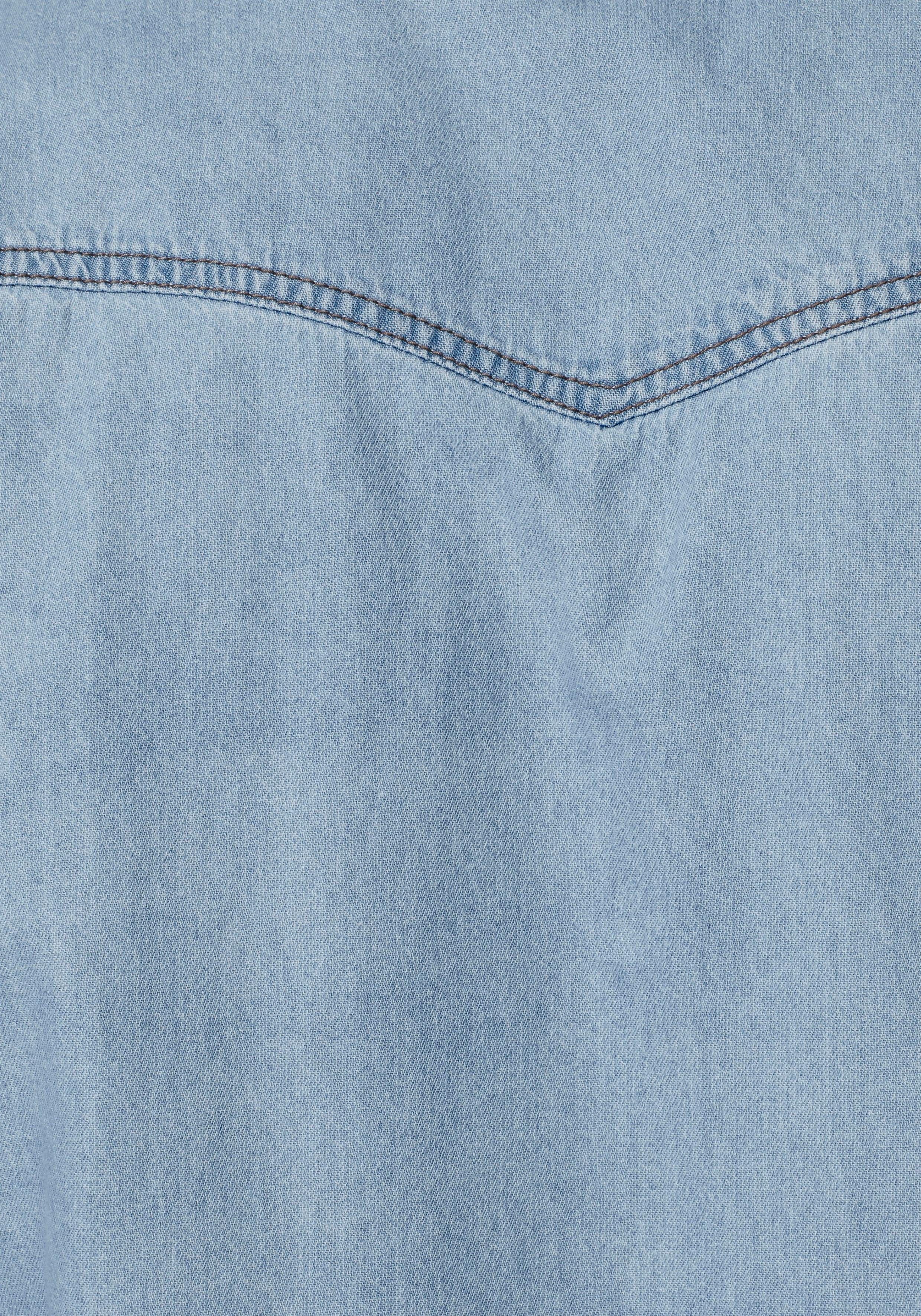 Kurzarm Arizona im Stil Western bleached blue Jeanshemd