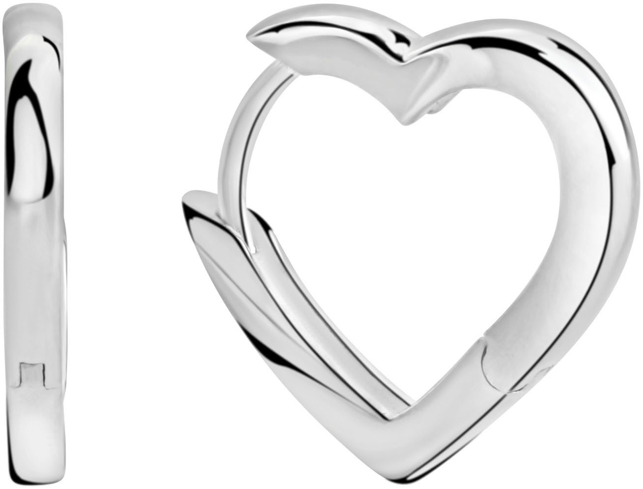 Paar Creolen Schmuck Geschenk Silber 925 Ohrschmuck Ohrringe Herz
