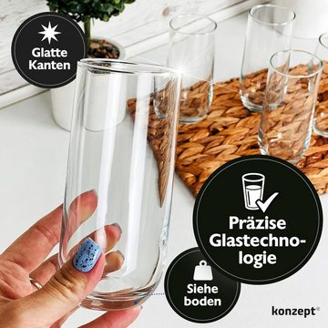KONZEPT Gläser-Set Gläser Set 6/12-teilig, Transparente 400ml, Wassergläser Set, Ideal für Saft, Cocktails, Longdrinks, Eiskaffee