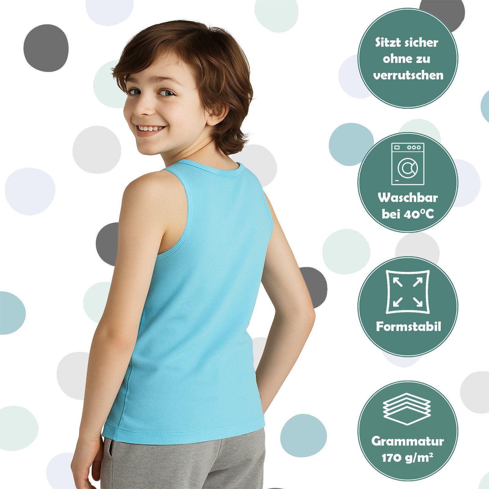 ALPIDEX Unterhemd ALPIDEX Jungen Unterhemd 5er Set 100% Baumwolle – Bild 4 von 5