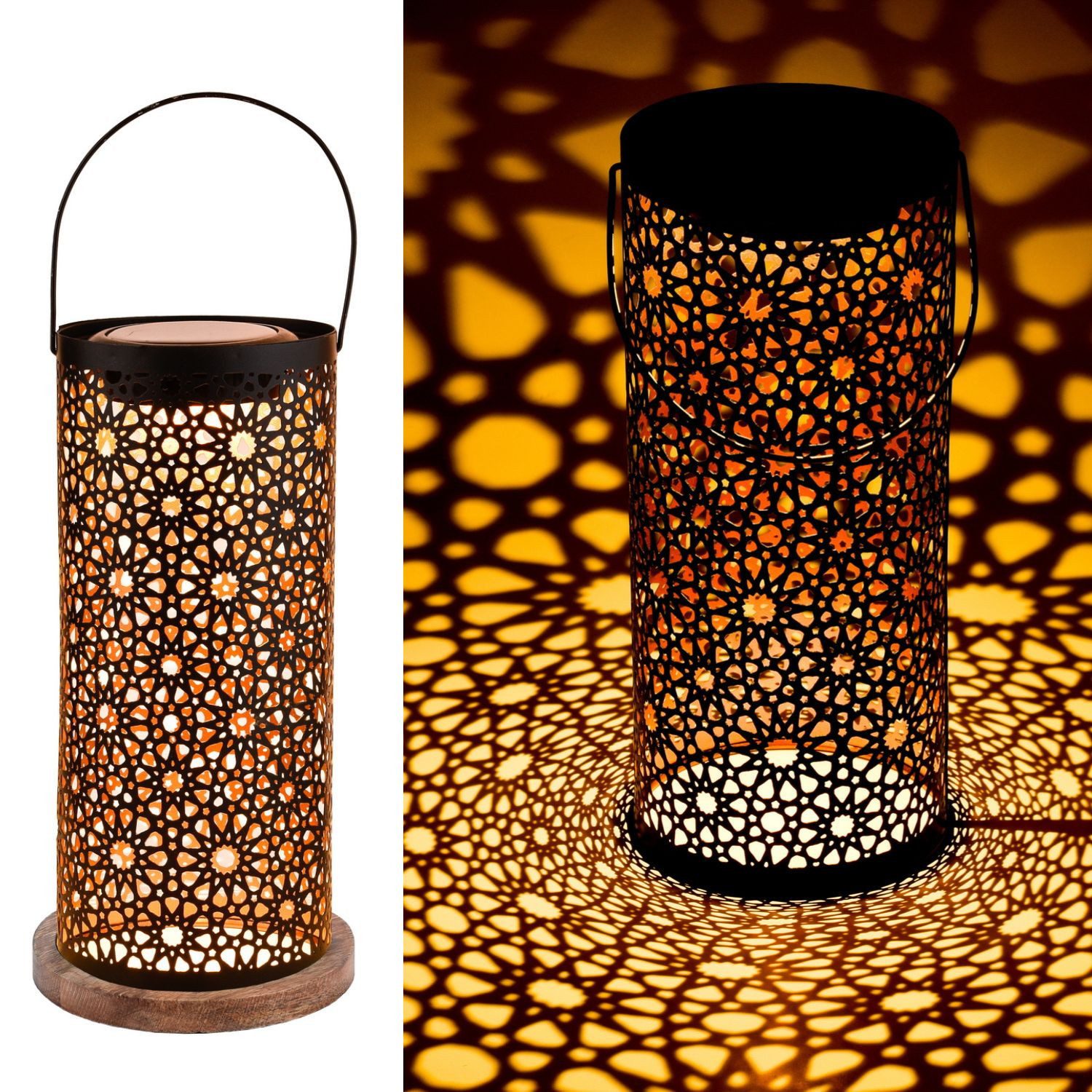 LED Solarleuchte Orientalische Solarlaterne Solar Lampe Draussen Modern Noum Schwarz