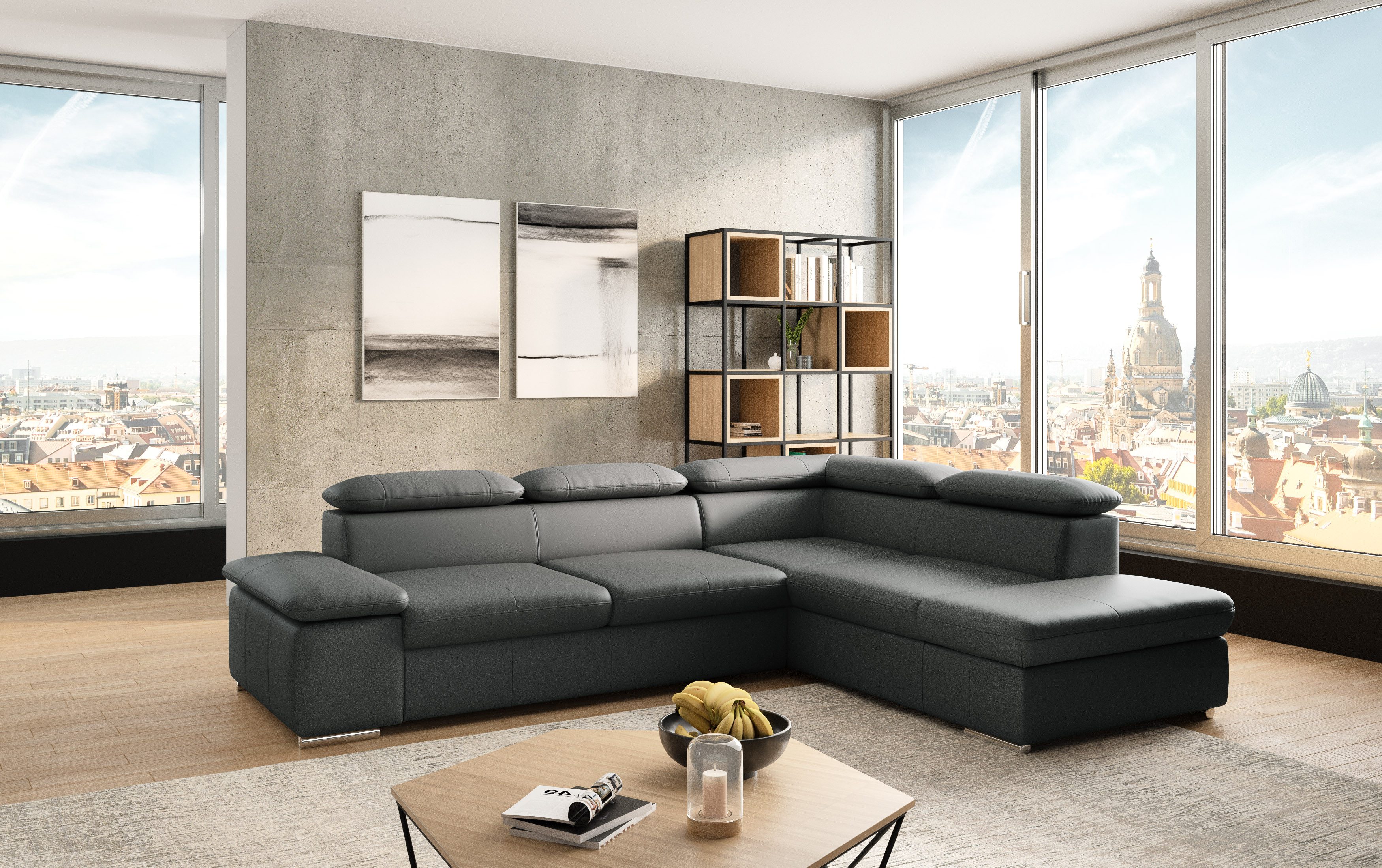 sit&more Ecksofa Valentine L-Form, B: 272 cm, mit Arm- & Kopfteilverstellung, optional mit Bettfunktion