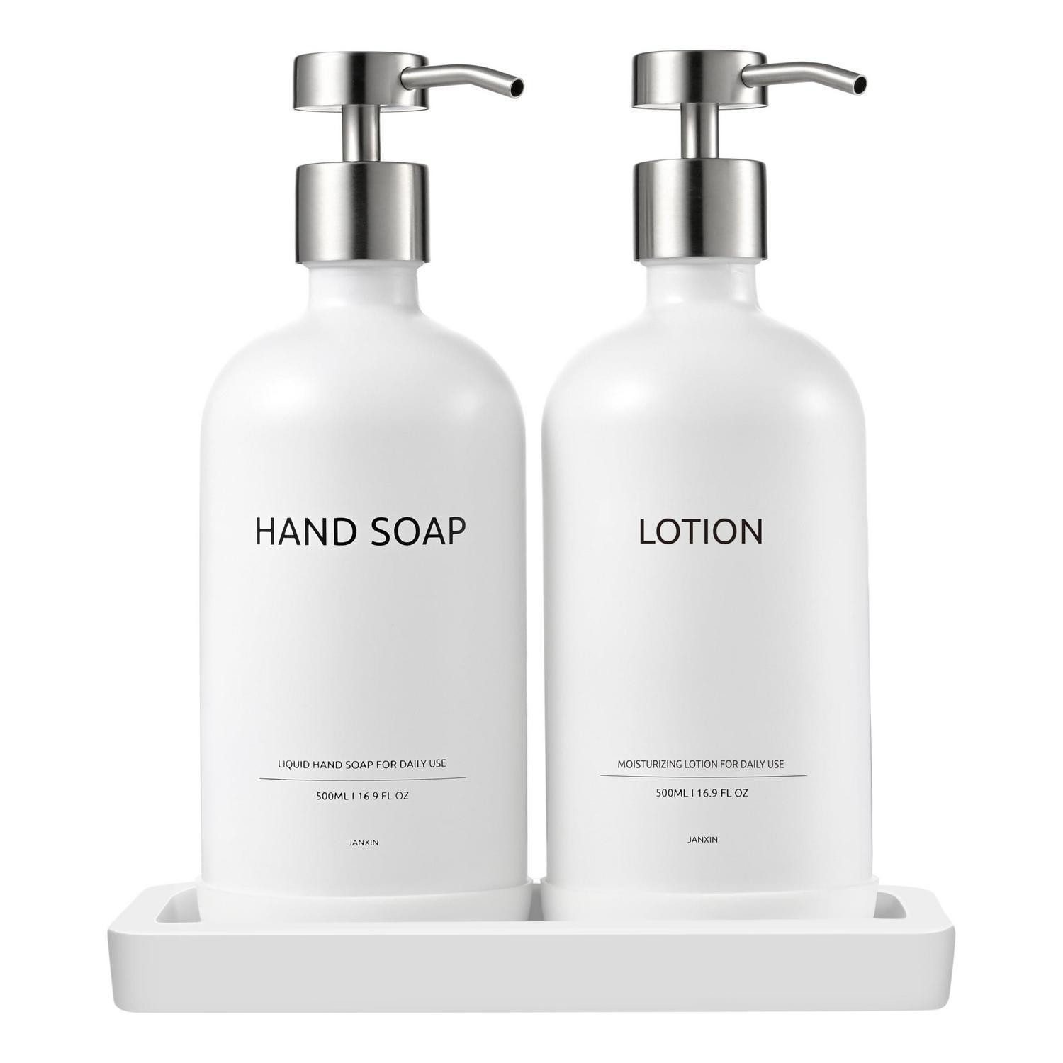 LuxusKollektion Seifenspender Shampoo-Seifenspender Bad Set Keramik Schale, Seifenspender-Set