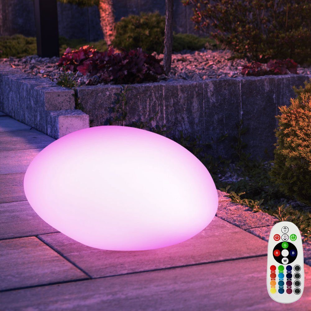 V-TAC Gartenleuchte, LED-Leuchtmittel fest verbaut, Farbwechsel, RGB LED Außen Leuchte Stein Optik FERNBEDIENUNG Garten Hof