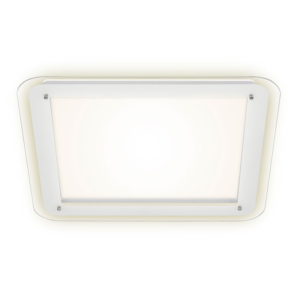 Briloner Leuchten LED Deckenleuchte, LED-Leuchtmittel fest verbaut, Neutralweiß, Deckenleuchte Deckenlampe weiß Deckenleuchte eckig Backlight