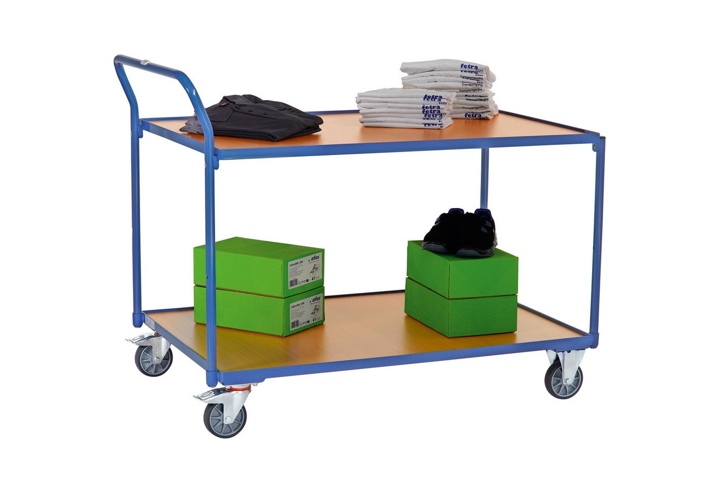 Thumbnail - FETRA Transportwagen Tischwagen 2740 850x500mm 2 Böden blau