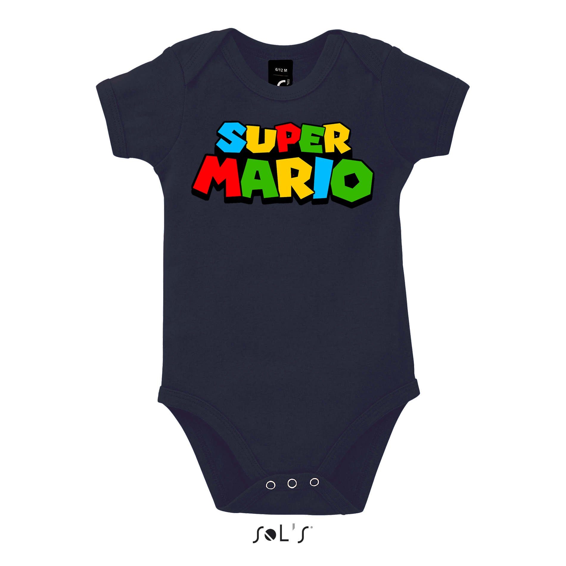 Strampler Kinder Baby Super Mario Retro Gamer Gaming Konsole Spiele