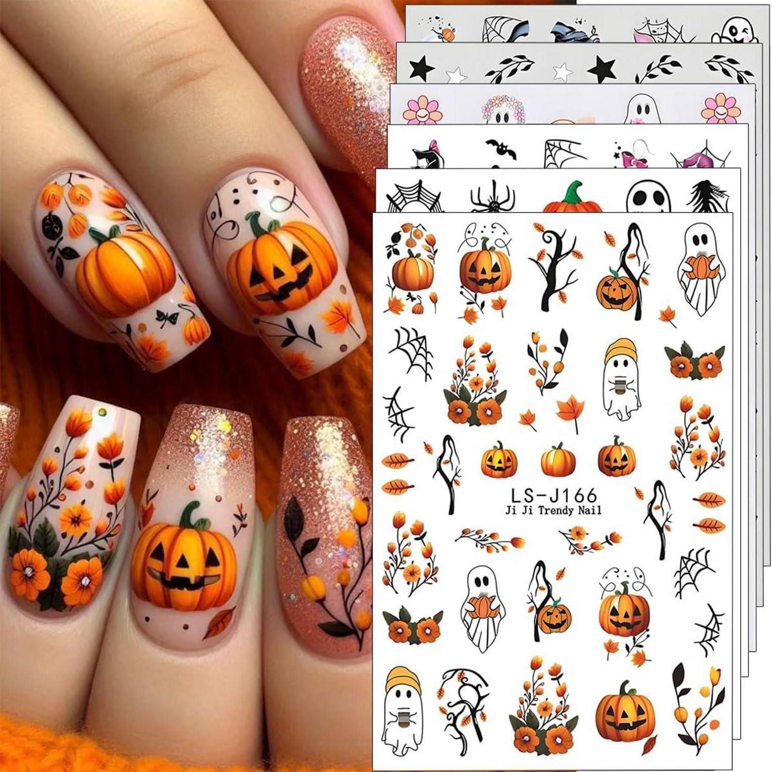 LuxusKollektion Nagel-Tattoo 3D Nagelsticker Halloween & Herbst Motivset