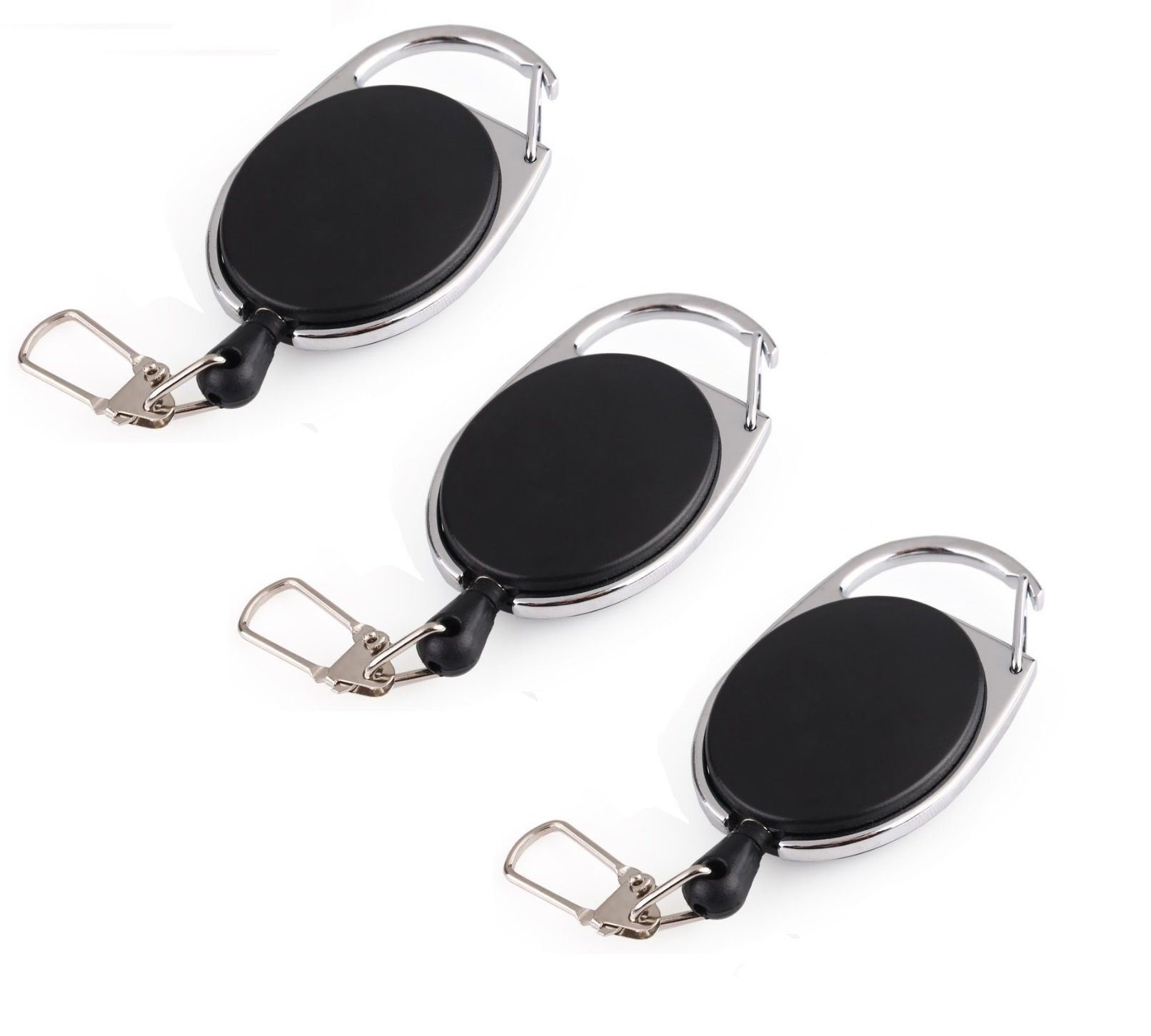 BAYLI Schlüsselanhänger Set 3er Pack Schlüsseljojo mit 60 cm Seil - Ausweisjojo - 6,5 x 3,5 cm