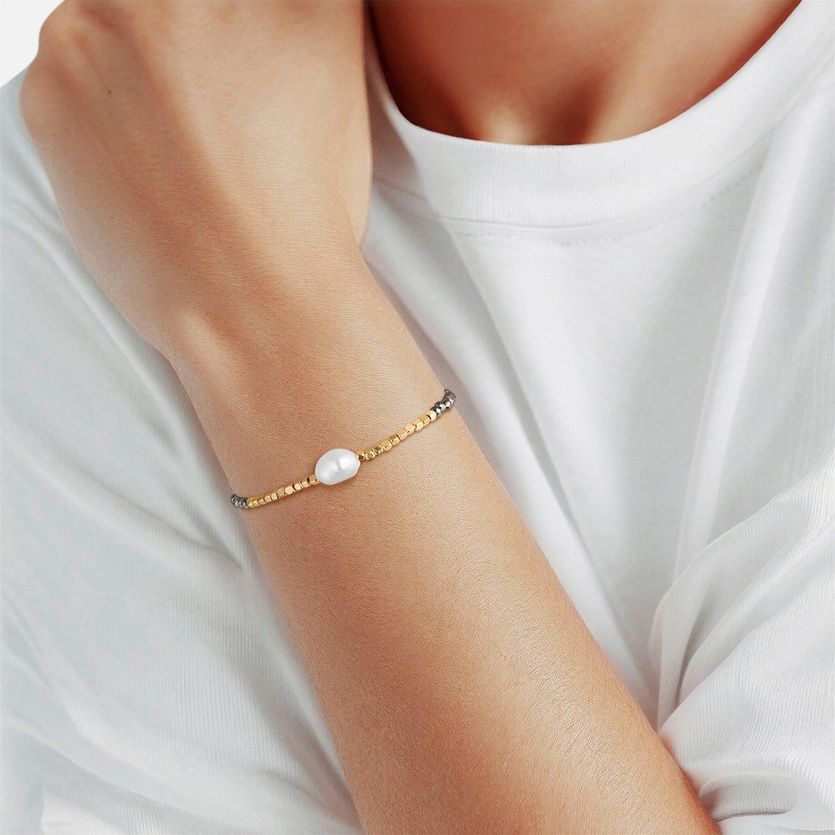 Yokoamii Perlenarmband Y513 (1-tlg), mit Süßwasser-Zuchtperle