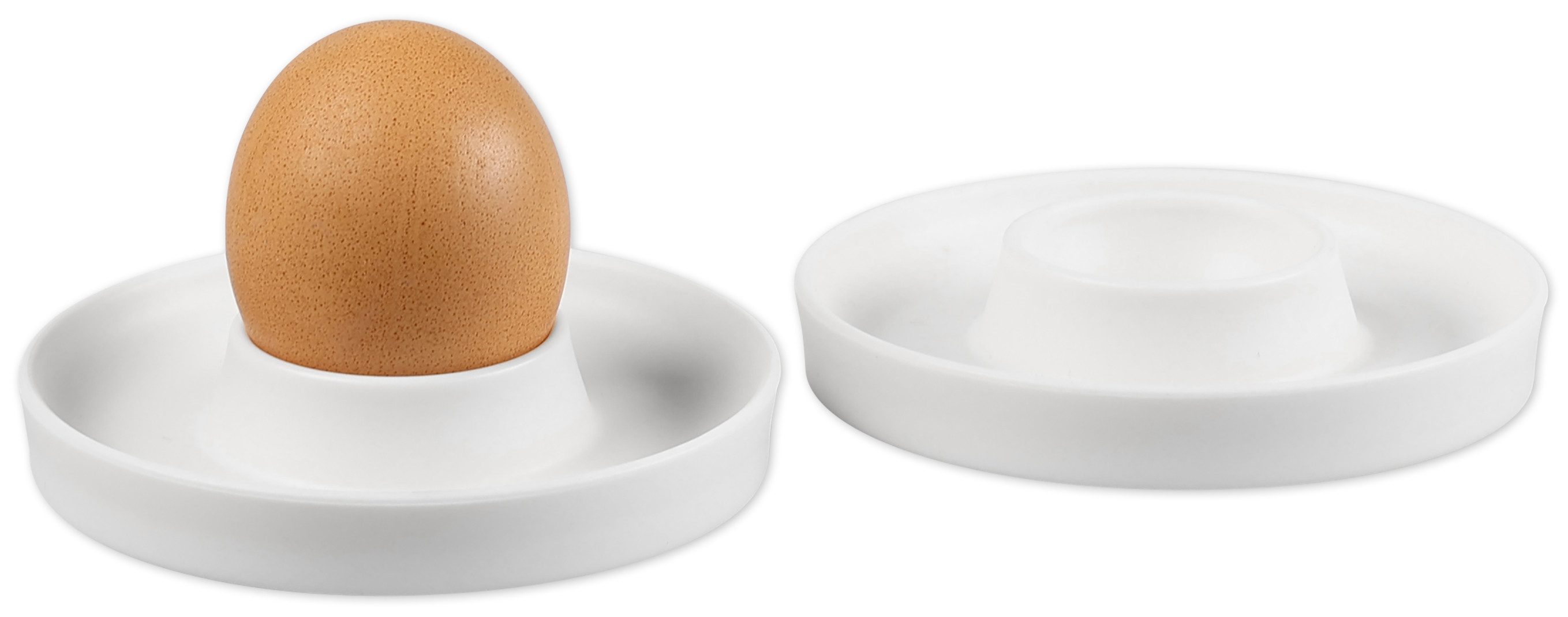 Kesper Eierbecher Eierbecher, 2er Pack, ø 10 x H 2 cm, Melamin, Weiß, Der ideale Frühstücksbegleiter