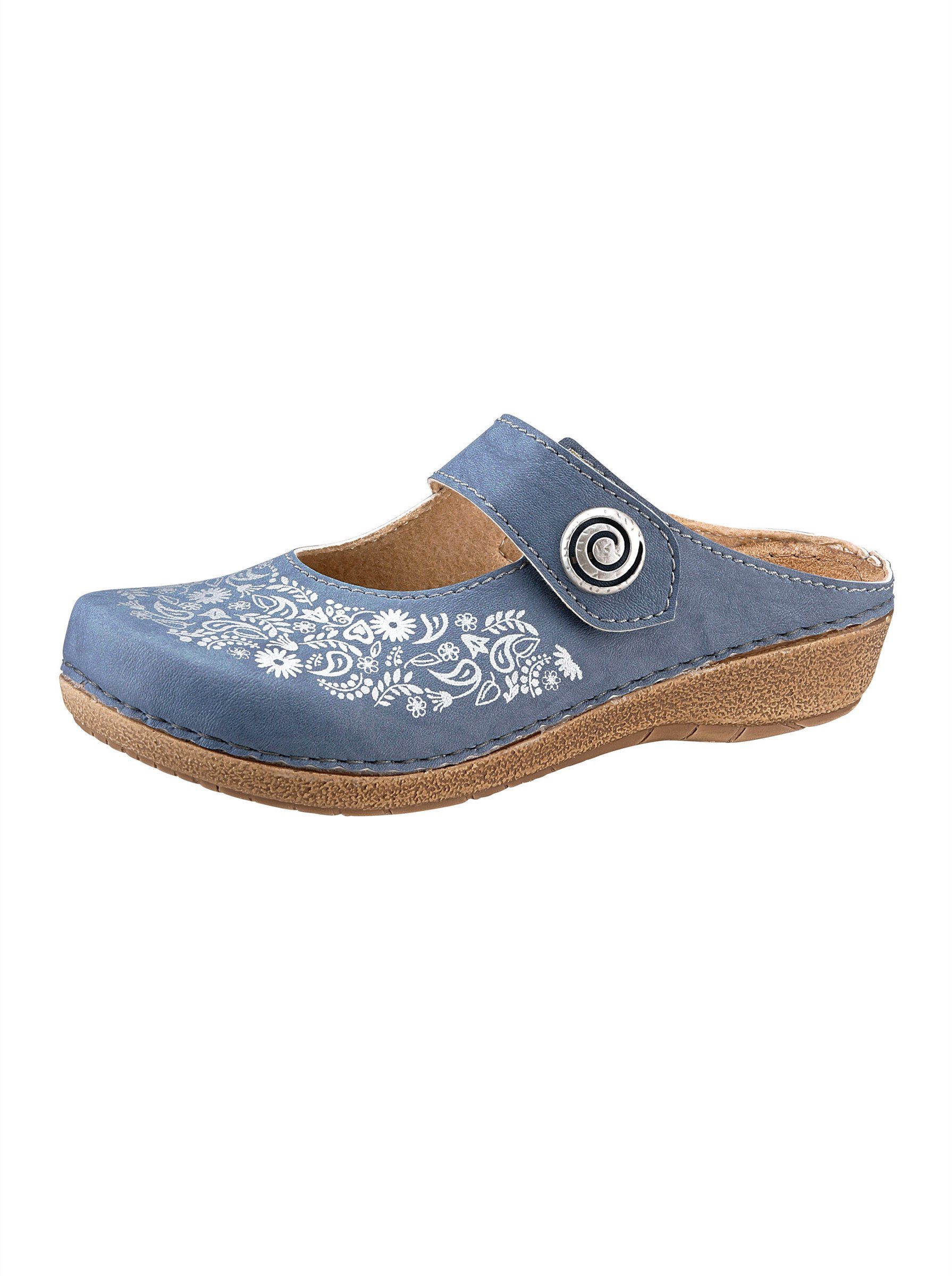 Franken-Schuhe Pantolette jeansblau