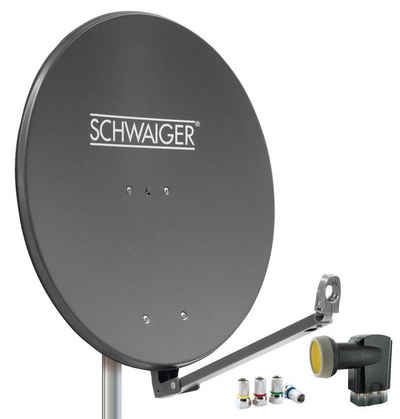Schwaiger 714609 SAT-Antenne (88 cm, Aluminium, Quad LNB, anthrazit)