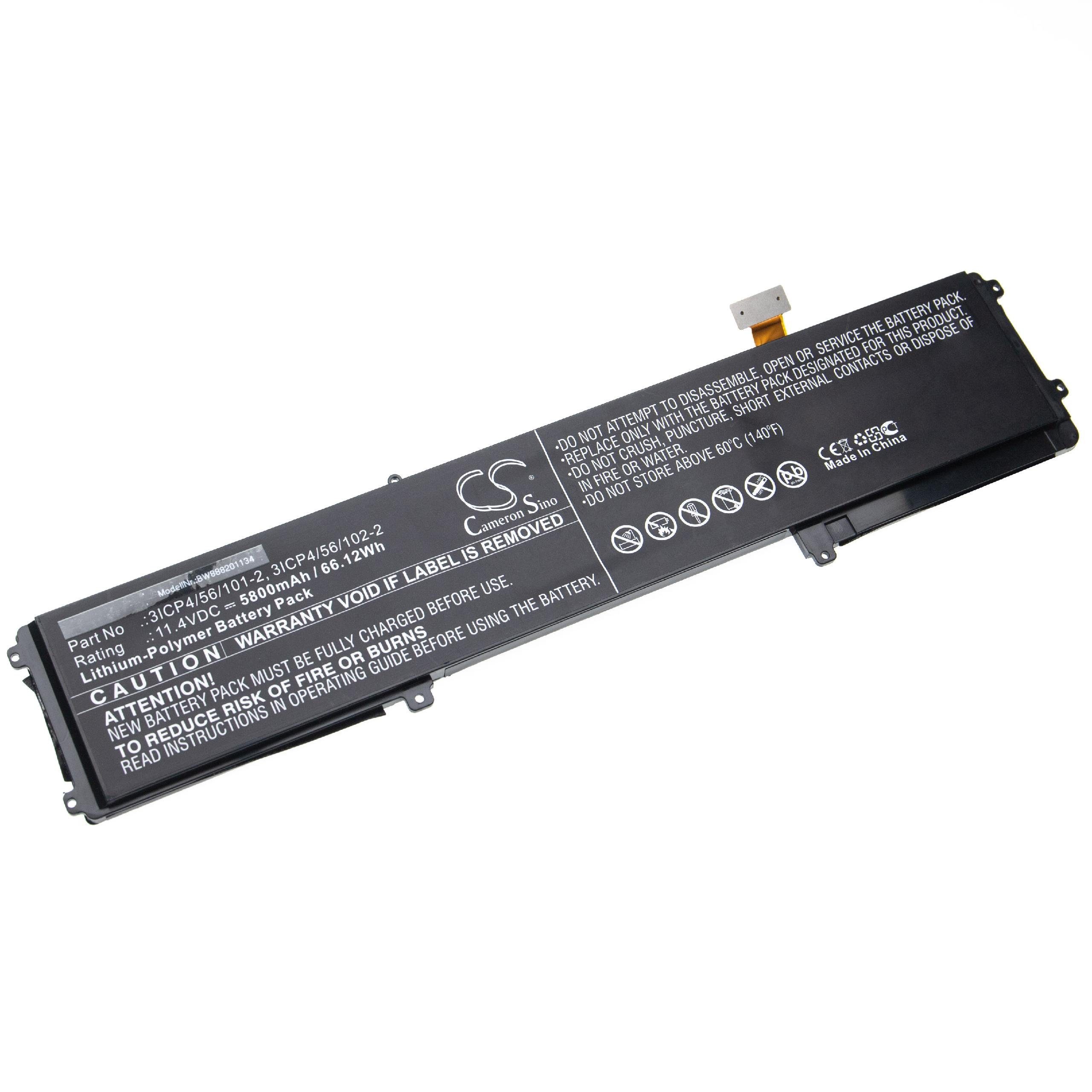 vhbw kompatibel mit Razer Blade RZ09-01953E72, RZ09-01953E72-R3U1 Laptop-Akku Li-Polymer 5800 mAh (11,4 V)