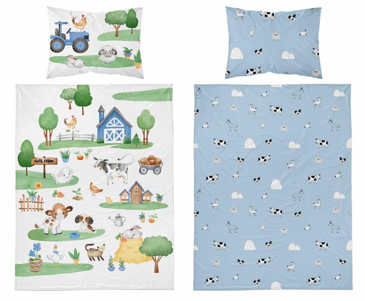 Häßler Homefashion Babybettwäsche Wendebettwäsche kleine Farm Traktor 2tlg. günstig online kaufen