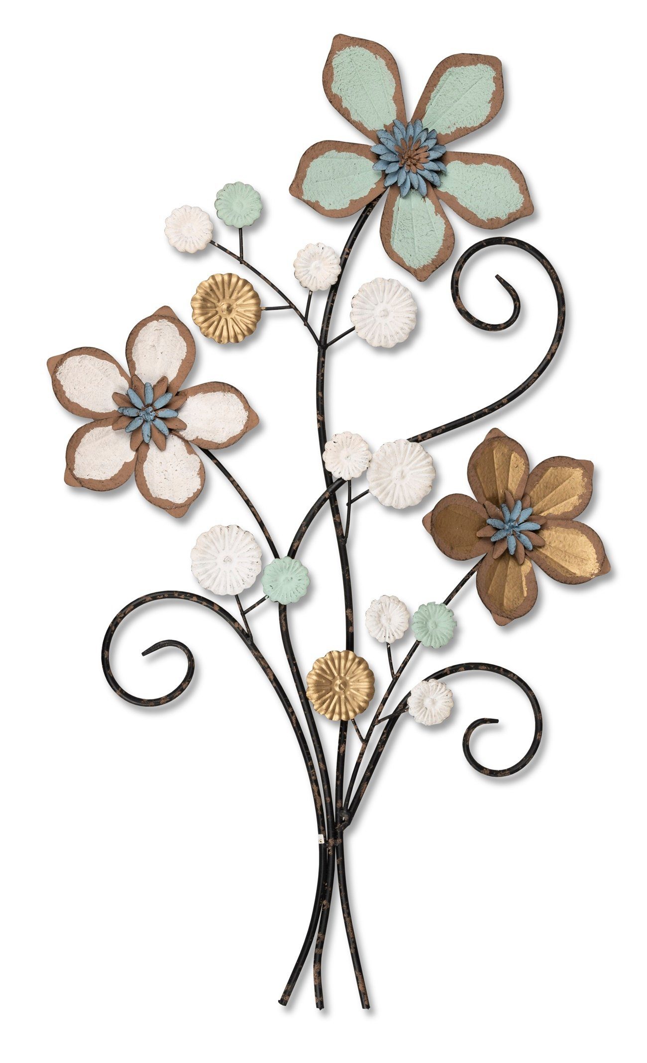 Metall-Blüten dekojohnson 50x80cm Blumen-Strauß Wanddeko Wanddekoobjekt