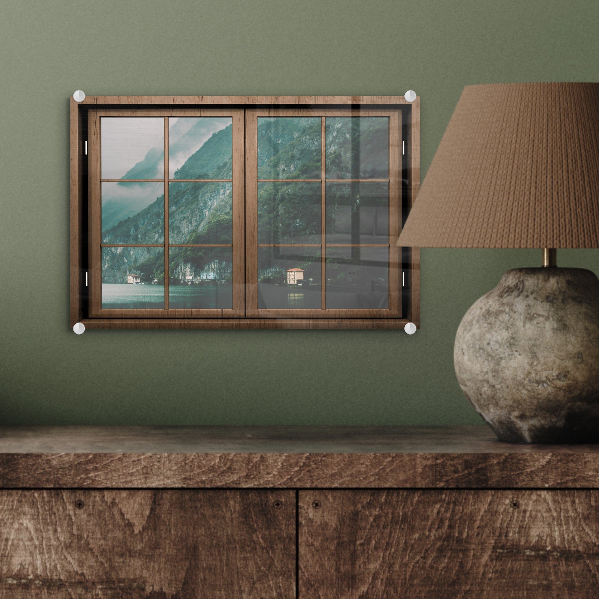 auf Aussicht - Acrylglasbild - Glas Wanddekoration - auf - Foto Bilder Grün, (1 St), Glasbilder Natur MuchoWow Glas - Wandbild