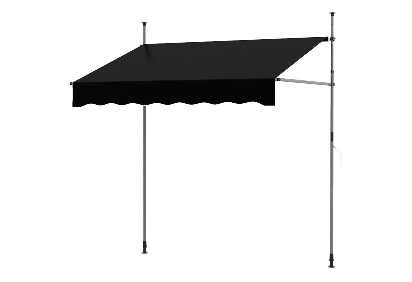 COSTWAY Klemmmarkise Gelenkarmmarkise 200cm breit, mit Handkurbel, Balkon